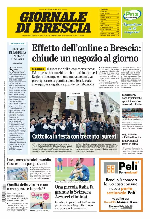 Prima-pagina-giornale di brescia-oggi-edizione-del-2024-06-30